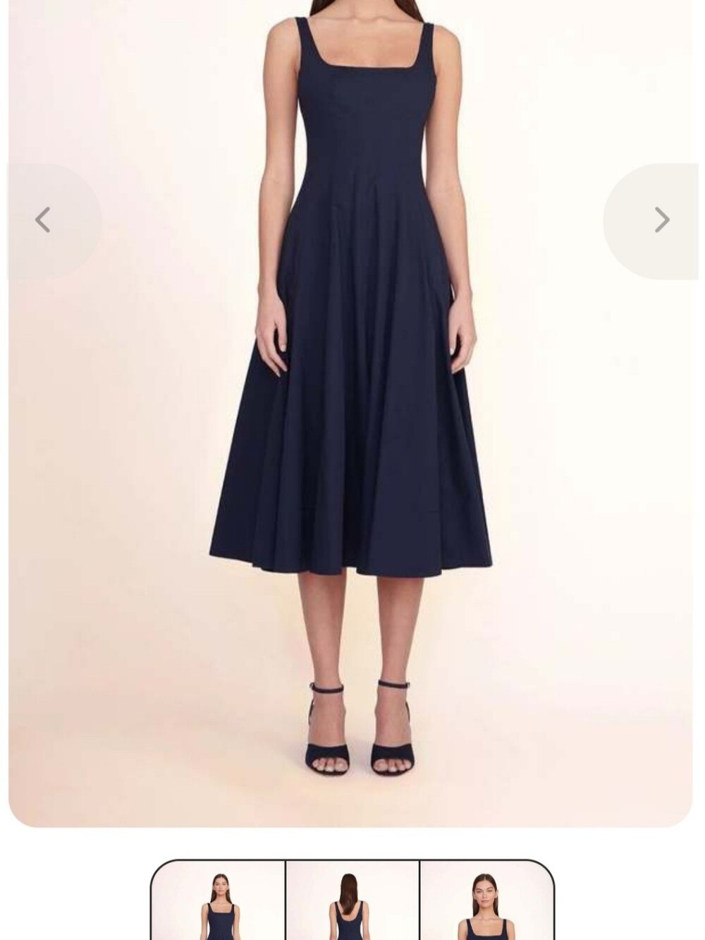STAUD The Wells Dress Women’s Navy Midi Dresss